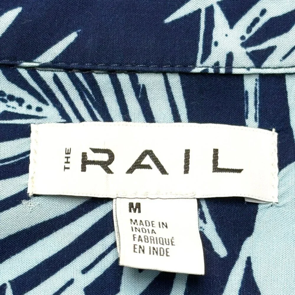 The Rail Blue Rayon Tropical Print‎ Button Down Hawaiian Shirt